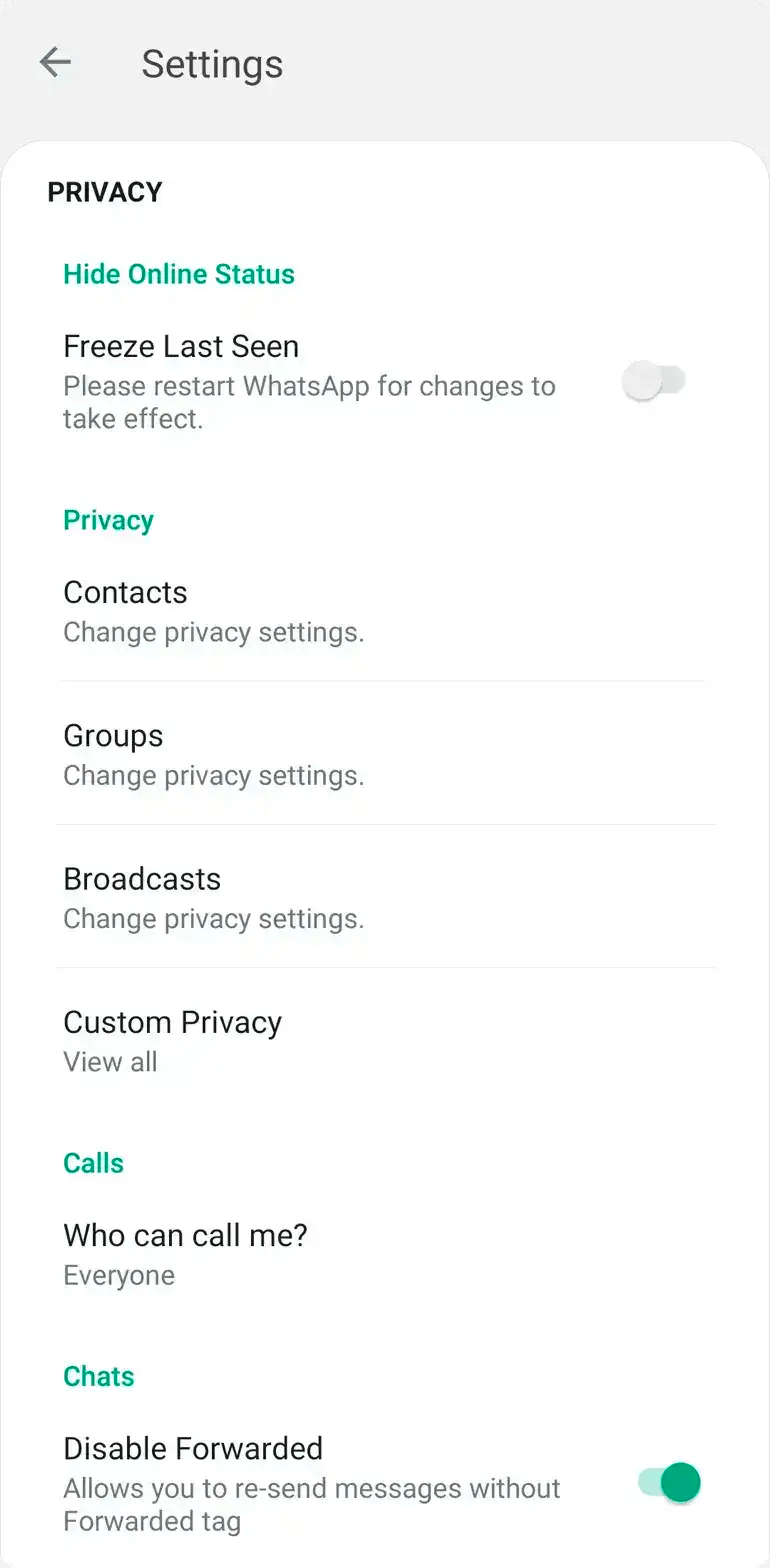 Select all chat